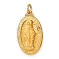 thumbnail image 4 of Finest Gold 14K Yellow Gold Solid Polished Satin Medium Oval Miraculous Medal Pendant, 4 of 4