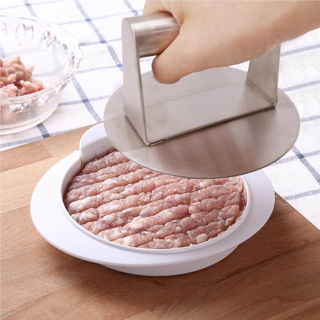 Presse à Burger en Acier Inoxydable, Largement Utilisé, Presse-Gril Ronde pour Écraser la Viande, Résistante à la Chaleur, pour la Cuisine à la Maison, la Cuisson, le Barbecue Extérieur