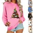 thumbnail image 2 of ShiShine Women's Christmas Sweatshirt Cute Books Tree Graphic Long Sleeve Holiday Shirts Casual Crew Neck Xmas Tops, 2 of 6
