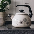 thumbnail image 4 of METALAC Dandelions Enamel Whistling Kettle with Ergonomic Handle 2.7 Qt (2.5 L) Stovetop Kettle Vintage Tea Pot for Stove Top Enamelware Kitchen Teapot, 4 of 5