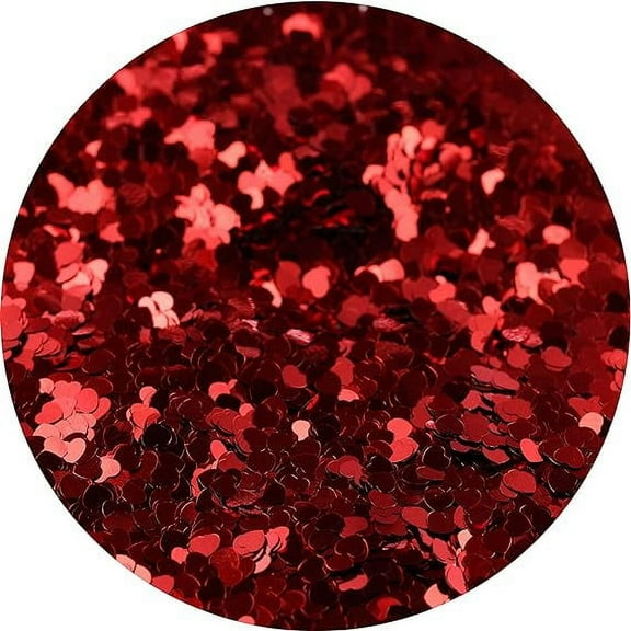Nail Glitter - Red Hearts Chunky Glitter in Jar - 3,5 Oz Glitter for Crafts - Glitter for Slime - Face Glitter - Candle Glitter - Body Glitter