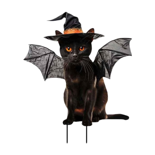 Estatua de gato para jardín shamjiam decoración de Halloween estaca de metal realista 233 x 28 cm