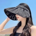 thumbnail image 2 of Zhuge Visera para mujer con protección UV mejorada, sombrero para el sol plegable para mujer, este sombrero de concha se puede usar como diadema (caqui), 2 of 3