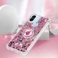 thumbnail image 5 of Glitter Clear Sparkly Bling Case for Xiaomi Redmi A1, Rugged Shockproof Flowing Liquid Floating Cover for Women with Ring Holder Phone Case for Xiaomi Redmi A1  Rose Gold, 5 of 7