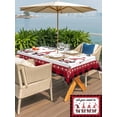thumbnail image 4 of Outdoor Tablecloth with Umbrella Hole and Zipper, Valentine's Day Rectangle Table Cloth 60x120 Inch Waterproof Tablecloth, Love Heart Floral Gnomes Black Red Plaid Picnic Table Cover for Patio, 4 of 7