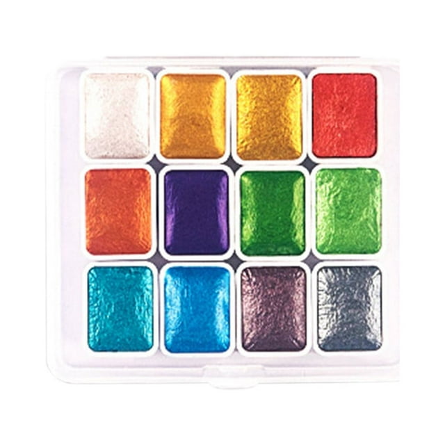 Xihbxyly Los Artículos Más Vendidos Juego de 12 Colores de Pintura de Acuarela, 20 Colores Perlados, Pigmento Sólido de Acuarela, Pintura de Acuarela, Color Perlado