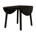 thumbnail image 2 of Castle Place Modern Sleek Wooden Round Drop Leaf Dining Table, Black, 2 of 7