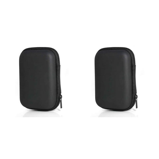 Estuche de transporte portátil Methold para auriculares con cremallera Negro 2piezas