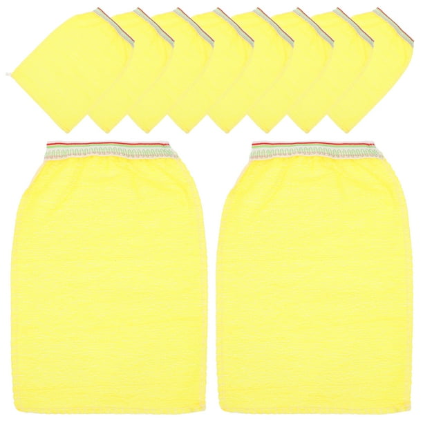 25pcs Guantes de baño Toallas de baño desechables Exfoliantes Guantes Guantes de ducha (amarillo)