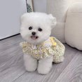 thumbnail image 6 of Delicate Floral Dog Dress - Bowknot Tie Puff Hem Puppy Dog Skirt Pet Vest Shirt for Summer, 6 of 8
