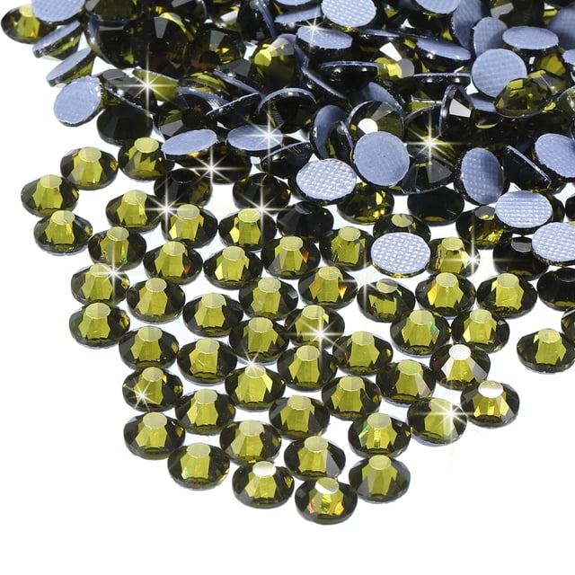 Uxcell 2880 Pcs Hotfix Rhinestones Flatback Crystal Glass Gems SS10 2.9mm Deep Green