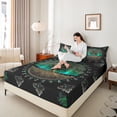 thumbnail image 4 of Homewish Hippie Life Tree Bed Sheets, Vintage Mystic Western Plant King Sheets, Boho Mandala Damask Sheet Set, 4-Piece, 4 of 7