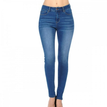 Wax Jeans Women's Juniors High Waist Light Distressing Skinny Jeans ...