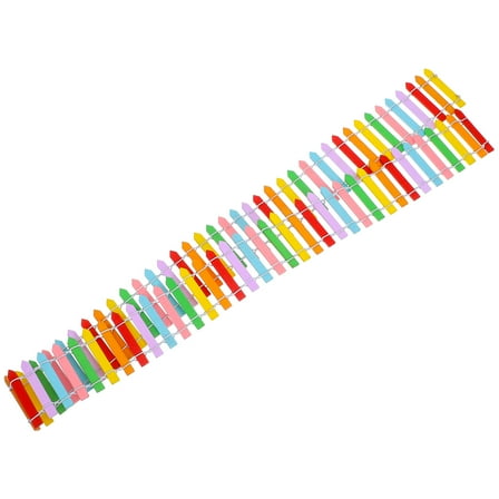 IFANLANDOR 1Set Wooden Mini Fence For Garden Landscaping Edging Border 35.4x2x0.08In