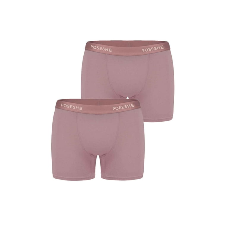 POSESHE Women's Boxer Underwear, Plus Size Boyshorts Panties 6/8