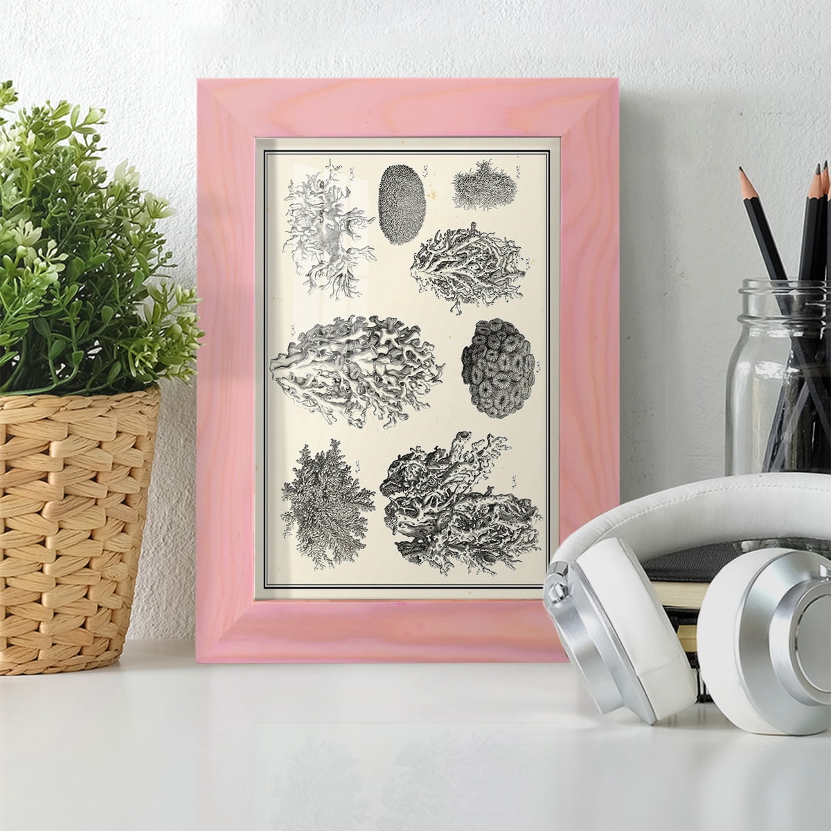 Aegean Collection IV -Framed Print w/glass-Sunset Pink