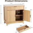 thumbnail image 2 of VEANERWOOD Sideboard Storage Cabinet with Doors and Shelves, Wooden Fluted Cabinet with Adjustable Shelves, Credenza Storage Cabinet for Kitchen, Living Room, 2 of 8