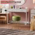 thumbnail image 3 of Hofitlead Velvet Storage Ottoman Vanity Stools - Multifunctional Upholstered Pleated Round Footrest with Golden Metal Legs,Matcha Green, 3 of 8