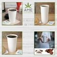 thumbnail image 3 of AME D'ESSENCE (12 oz-50 PC) Disposable Cups with Dome Lids Sleeves and Stirrers Hot Paper Cups White Coffee Cups, 3 of 3