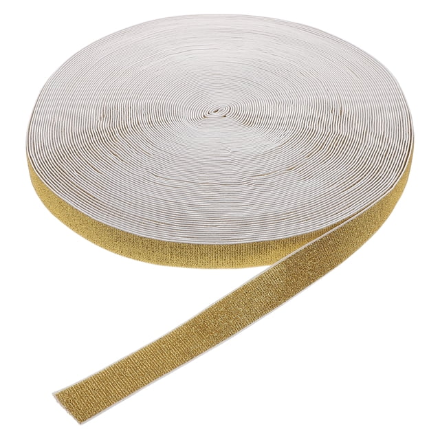 1 rollo de cinta elástica con purpurina metálica para coser, manualidades, banda elástica brillante para prendas y proyectos de bricolaje, correa de punto tejida ancha