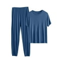 thumbnail image 1 of Timegard Ensembles de Pyjamas pour Femmes Grande Taille T-Shirt Ample à Manches Courtes Pantalon à Bas Resserré Tenues de Pjs Confortables Vêtements d'Intérieur, 1 of 5