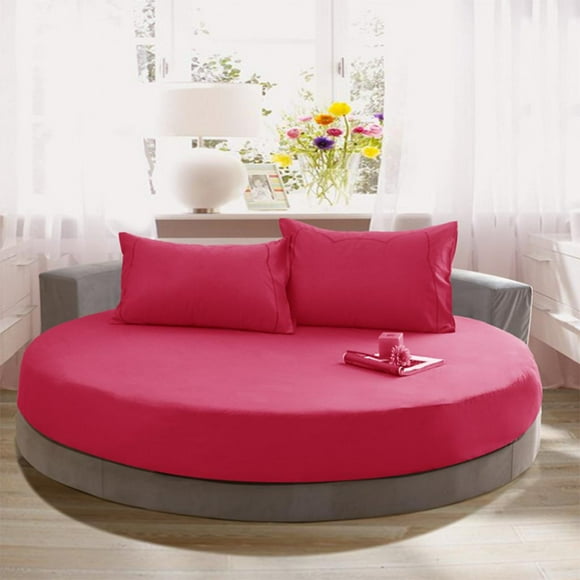 200cm de Diámetro, Cama forma forma forma , Elástica, Sábana , Funda de Colchón Ajustada, 16 Colores Disponibles Rosa caliente Macarena Cotton Fitted Sheets
