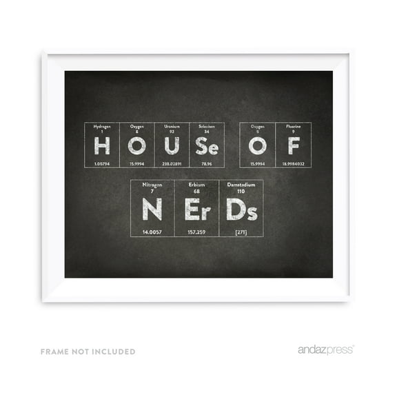 House of Nerds Periodic Table of Elements Vintage Chalkboard Wall Art Dcor