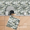 thumbnail image 5 of DEWOO Thick Kitchen Peel and Stick Tile Backsplash, Stick on Wall Tiles, 12"x12" Self Adhesive Sticky 3D Wall Marble Tiles Bathroom (10-Sheet，Gray Green), 5 of 12