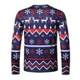 thumbnail image 4 of Camisetas divertidas con estampado divertido para hombre para Navidad, camiseta de manga larga con cuello redondo estampada, blusa Pompotops oipoqjl2193, 4 of 7