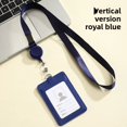 thumbnail image 1 of Neutral Minimalist Style PU Leather Protective Sleeve for ID Card Work Badge Student School Name Tag Lanyard Buckle Home Use, 1 of 5