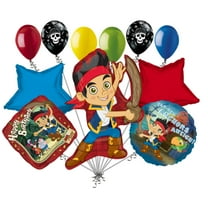 11pc Disney Jake & Neverland Pirates Birthday Balloon Bouquet Dinosaur Adventure