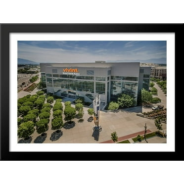 Vivint Smart Home Arena 38x28 Large Black Wood Framed Print Art - Home of the Utah Jazz