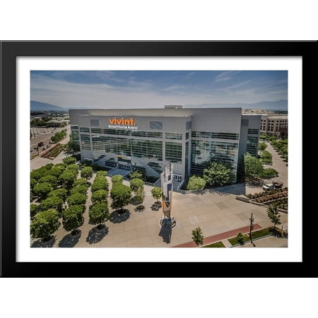 Vivint Smart Home Arena 38×28 Large Black Wood Framed Print Art – Home of the Utah Jazz