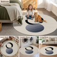 thumbnail image 5 of Abstract Art Sun Round Area Rug 4Ft Washable Circle Rugs for Bedroom Dining Room, Modern Art Black Round Rustic Non-Slip Carpet Floor Mats Indoor Outdoor Carpet Runner Aesthetic Home Decor, 5 of 8