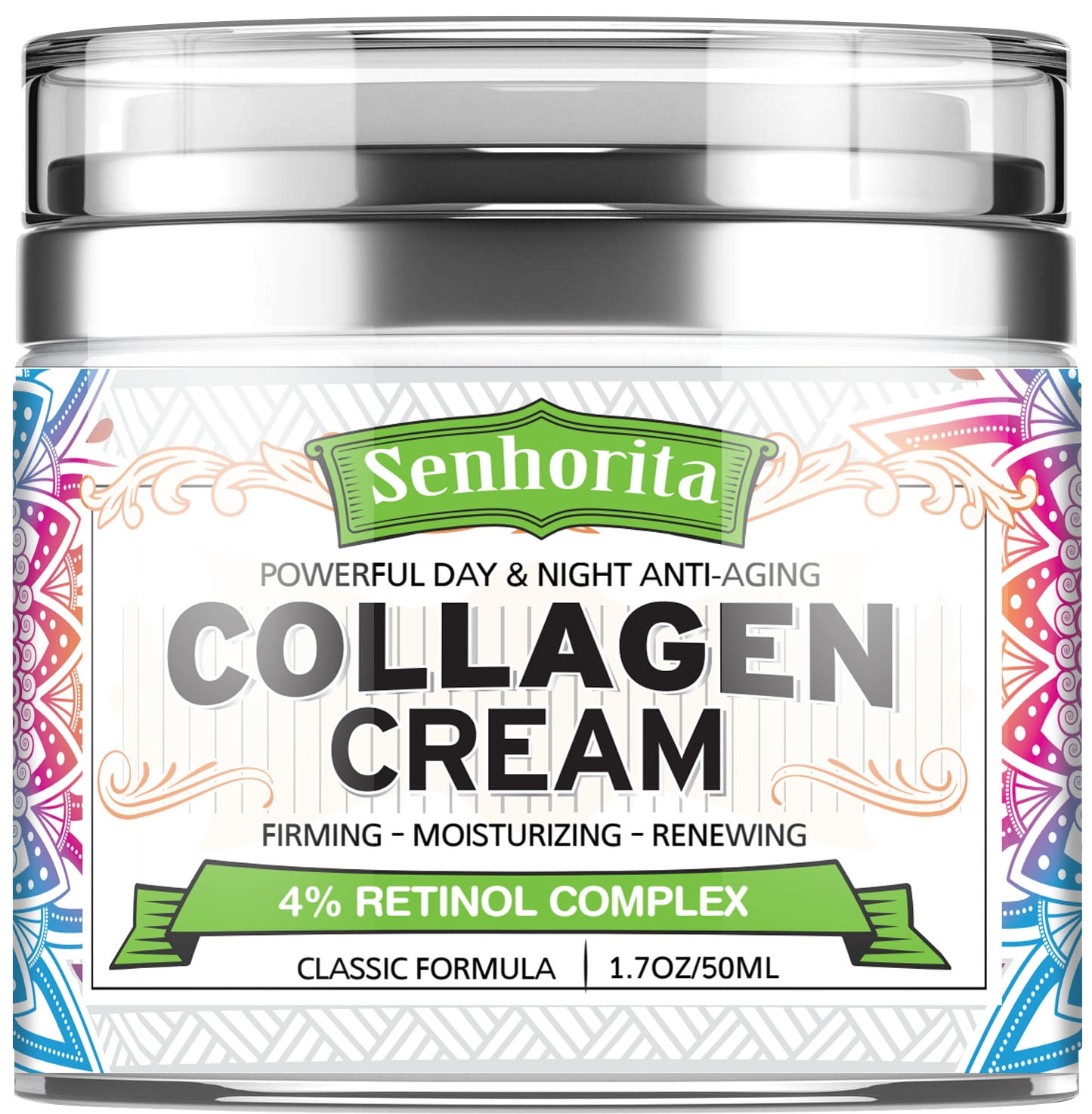Collagen Cream - Anti Aging Face Moisturizer - Day & Night - Made in USA - Natural Formula with Hyaluronic Acid & Vitamin C - Cleanse, Moisturize, and Protect Your Skin