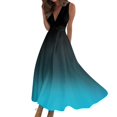 thumbnail image 1 of Maxi Maxi Robe, Robe Sans Manches Dégradé Mode Décontractée avec Col en V Robe Maxi Bohème, Robes d'Été pour Femmes, 1 of 5