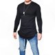 thumbnail image 1 of Slim Fit Longline T-Shirt for Men with Long Sleeves and Plain Design, 1 of 2