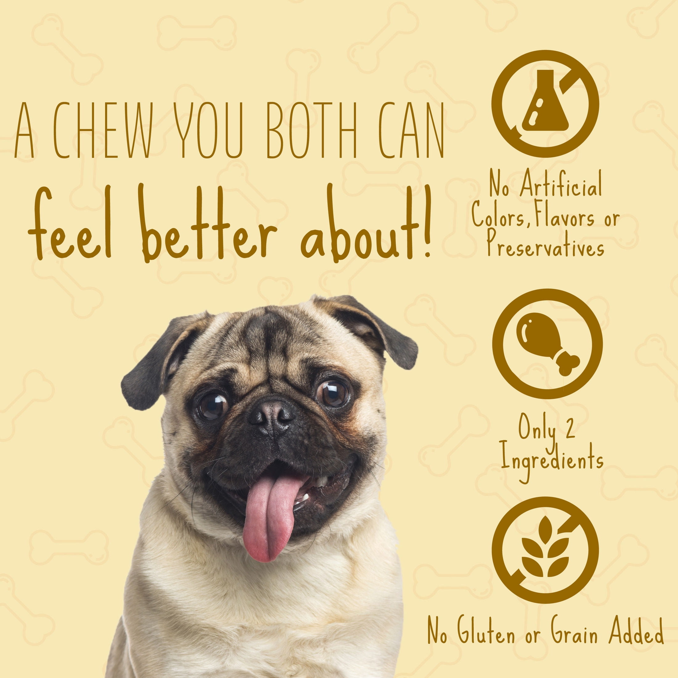 Better Belly Originals Real Chicken Liver Flavor Twist Sticks Chew, Highly Digestible Dog Treat, 50 Count