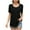 Black, variant on Cavosen Tops for Women Short Sleeve Puff Sleeve Pullover T-Shirts Tunic Crewneck Solid Pleated Soft Blouse Vacation Tops Trendy Loose Shirts Going out Beach Tees Summer Black L