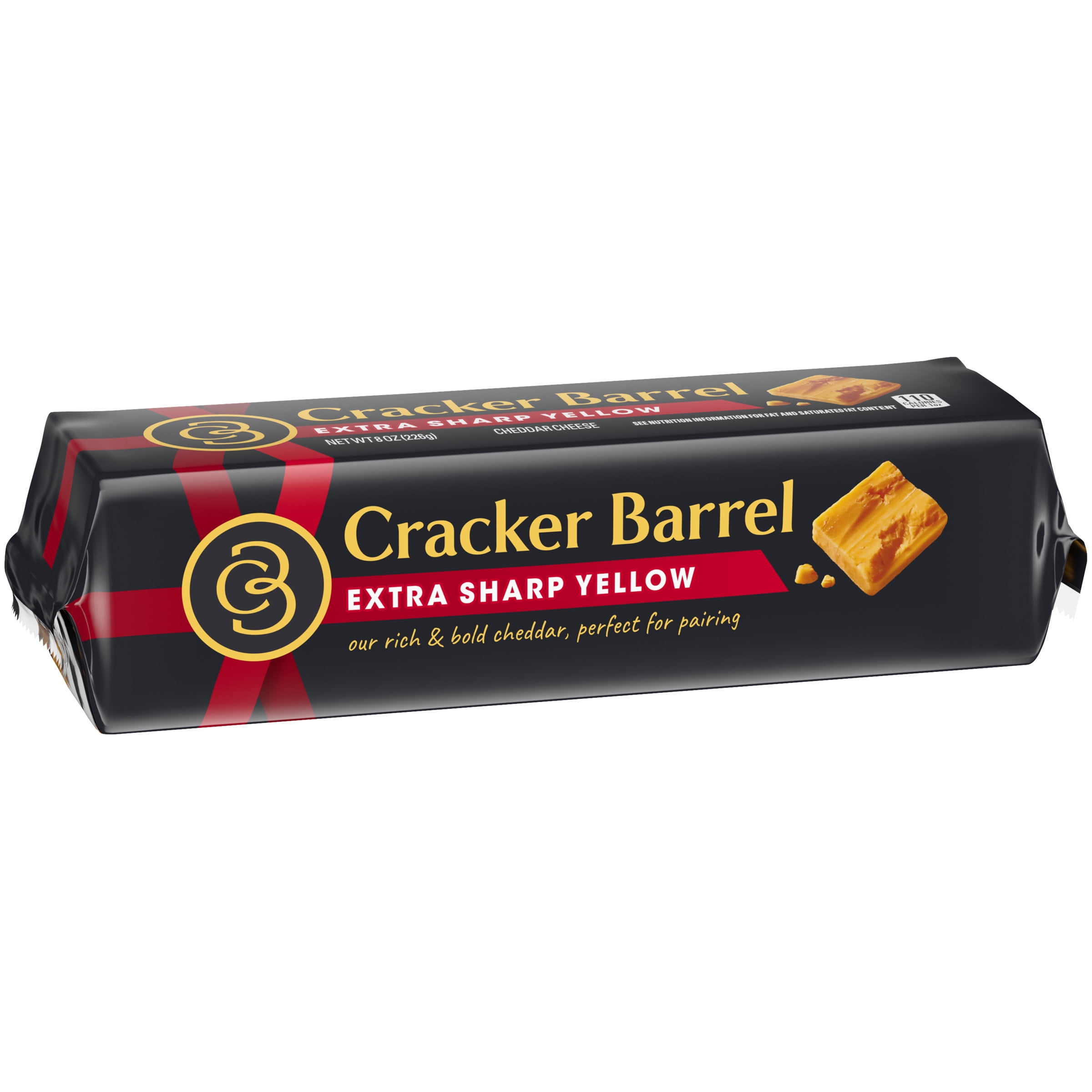 Cracker Barrel Extra Sharp Yellow Cheddar Cheese Block, 8 ...