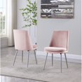 thumbnail image 3 of Best Master Sandler Pink Velvet Upholstered Side Chairs (Set of 2), 3 of 3