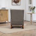 thumbnail image 4 of 25.4"W Modern Rocking Chair for Nursery, Mid Century Accent Arm Rocker With Retractable Footrest, Side Pocket, Comfy Upholstered Wingback Wooden Glider Chair for Living Room Baby Kids Room. taupe, 4 of 7