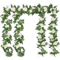 thumbnail image 1 of Guirnalda de rosas artificiales, 4 Uds., 220cm, con hoja de hiedra, rosa Artificial, 1 of 4