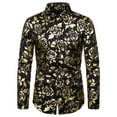 thumbnail image 1 of Fashion Men Printing Blazer Slim Fit Long Sleeve Turn-down Collar Shirts, 1 of 6