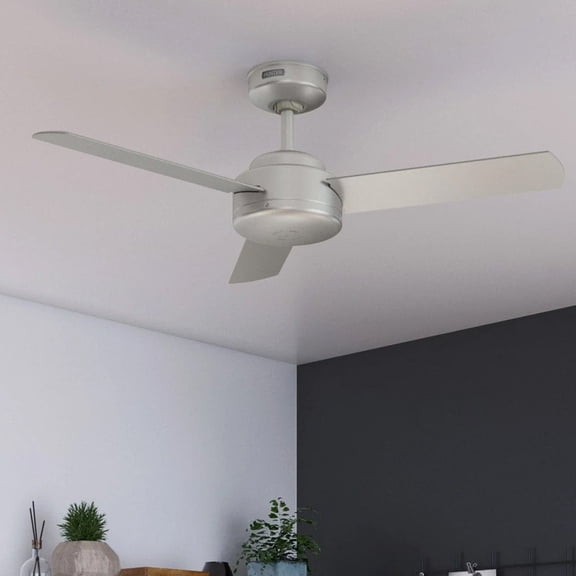Restored Hunter Fan 44 Inch Casual Matte Nickel Finish Indoor Ceiling Fan With 3 Blades (Refurbished)