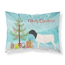 Carolines Treasures BB9345PILLOWCASE Dorper Sheep Christmas Fabric Standard Pillowcase Teal Standard multicolor
