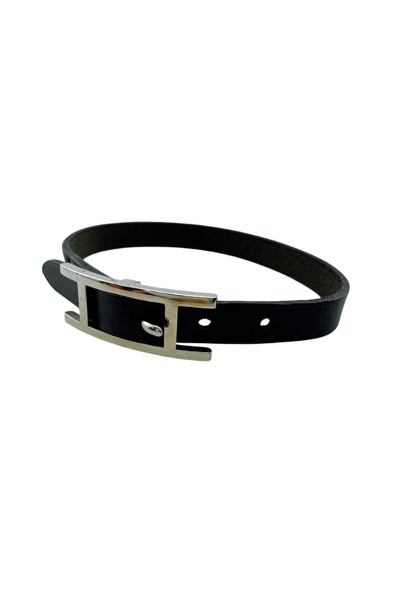 Pre-Owned HERMES Hermes Be Api Bangle H-shaped clasp bracelet, black