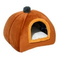 thumbnail image 2 of Cama para gatos con calefacción automática, tienda de campaña para gatos, cueva para dormir tranquilamente, perrera, cama semiprivada para mascotas Marrón Pequeño, 2 of 8
