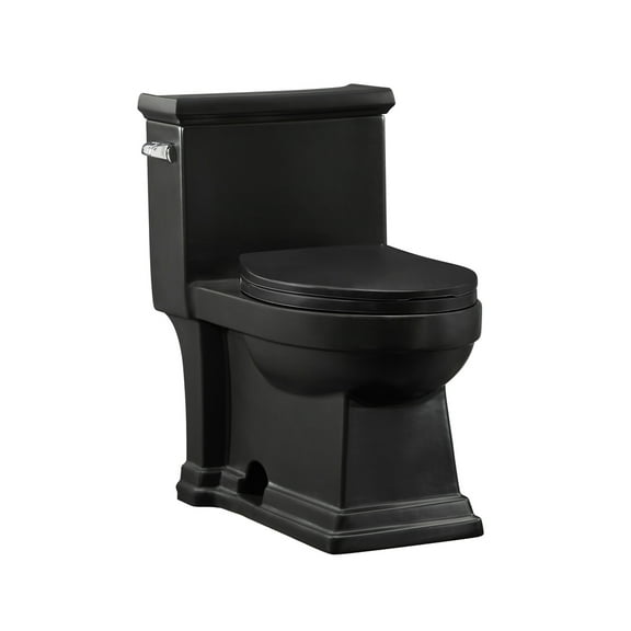 Lausanne One-Piece Elongated Toilet Left Side Flush Handle 1.28 gpf in Matte Black