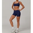 thumbnail image 6 of PISONIC Two Piece Workout Sets for Women Square Neck Sports Bra and Scrunch Butt Lifting Shorts Gym Yoga Active Wear Outfits, 6 of 8